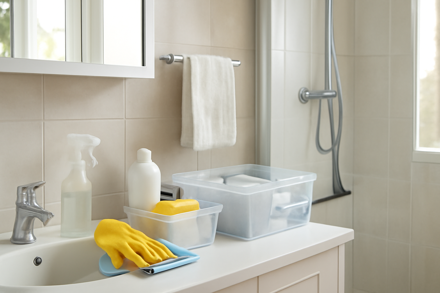 Creating an Efficient Small-Bathroom Organization System: Practical Steps and Safety Tips illustration
