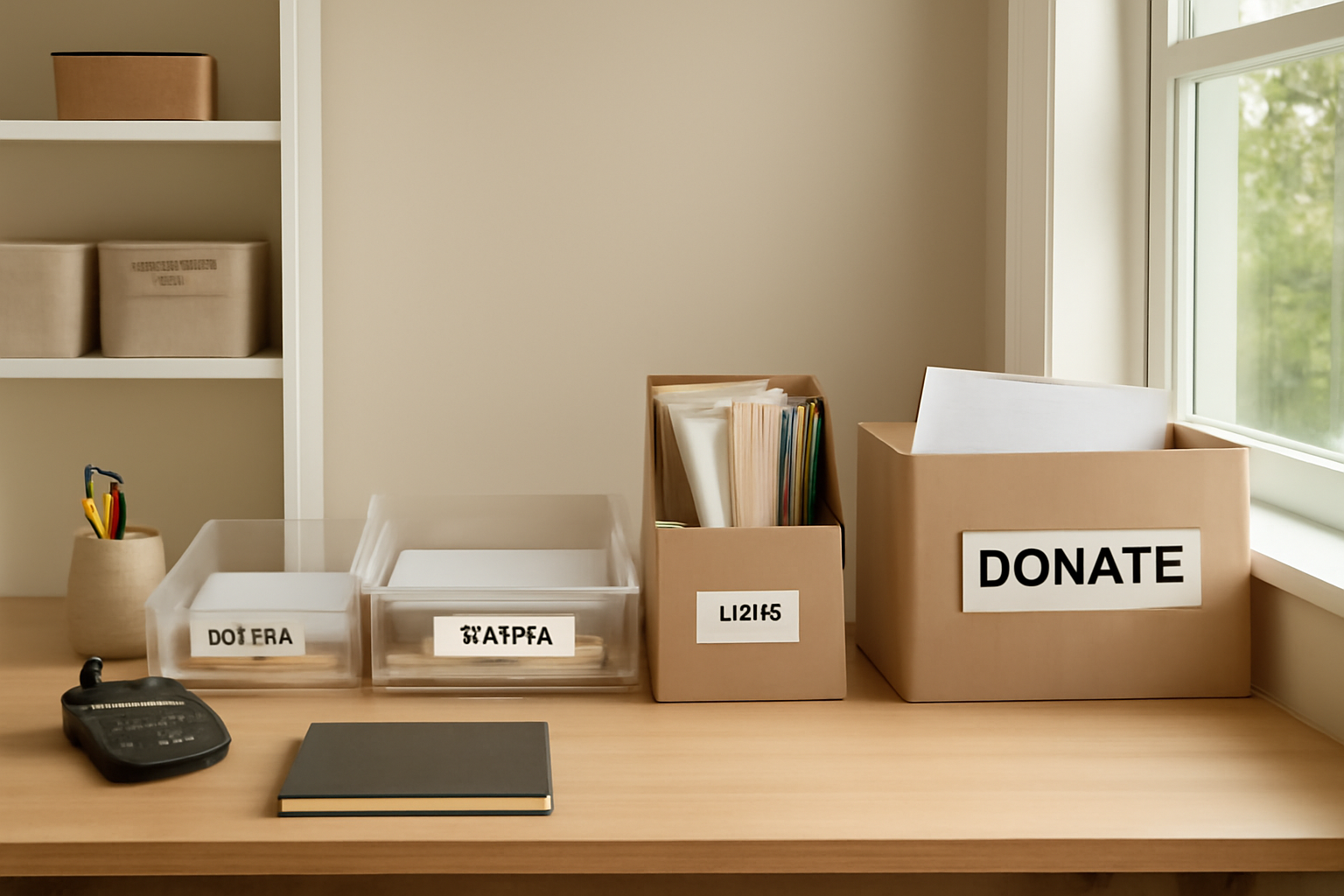 How to Reduce Paper Clutter in Your Home Office with Simple Sorting Systems illustration