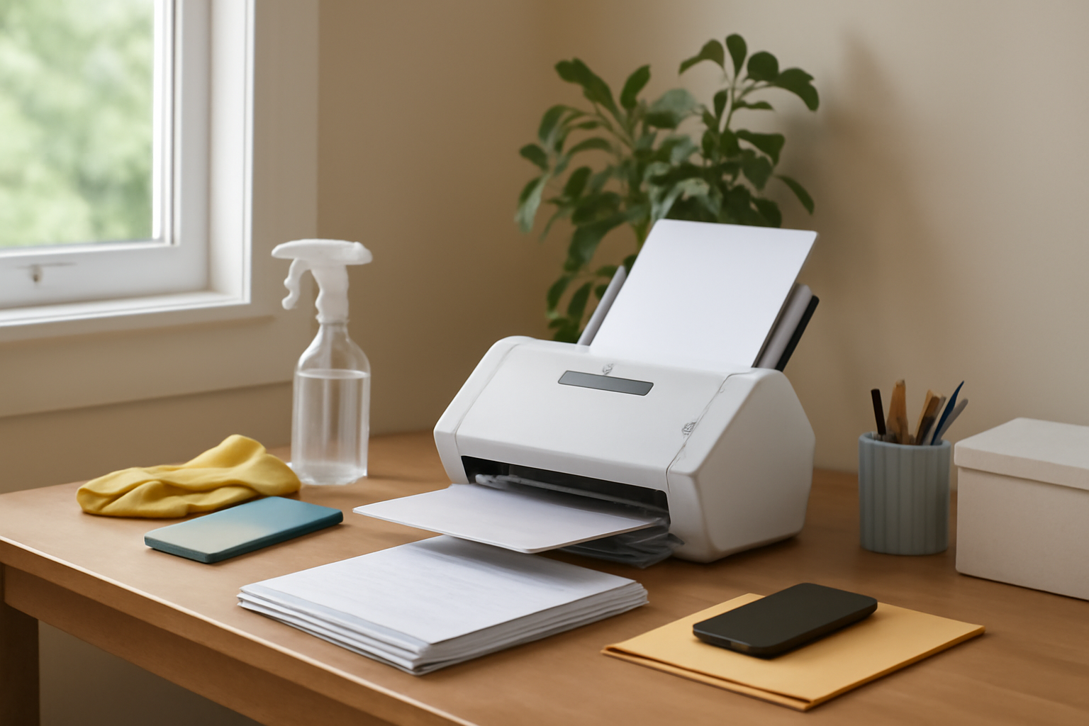 How to Digitize Your Paper Clutter Safely and Declutter Your Home Office illustration