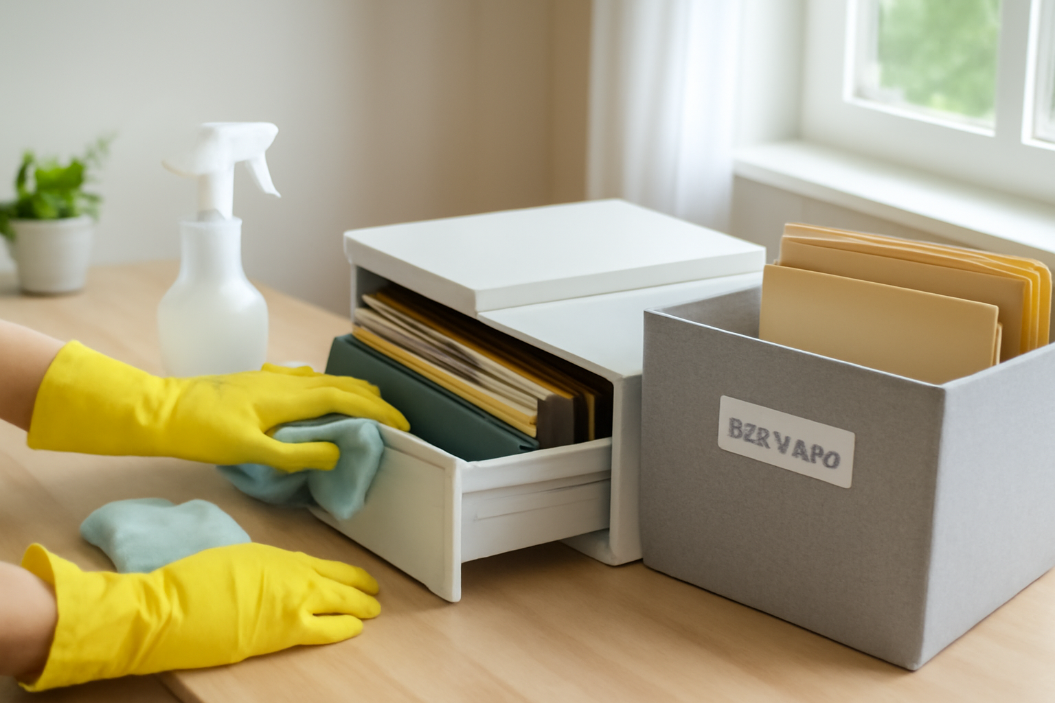 How to Clean and Organize Your Home Filing Cabinet Safely illustration
