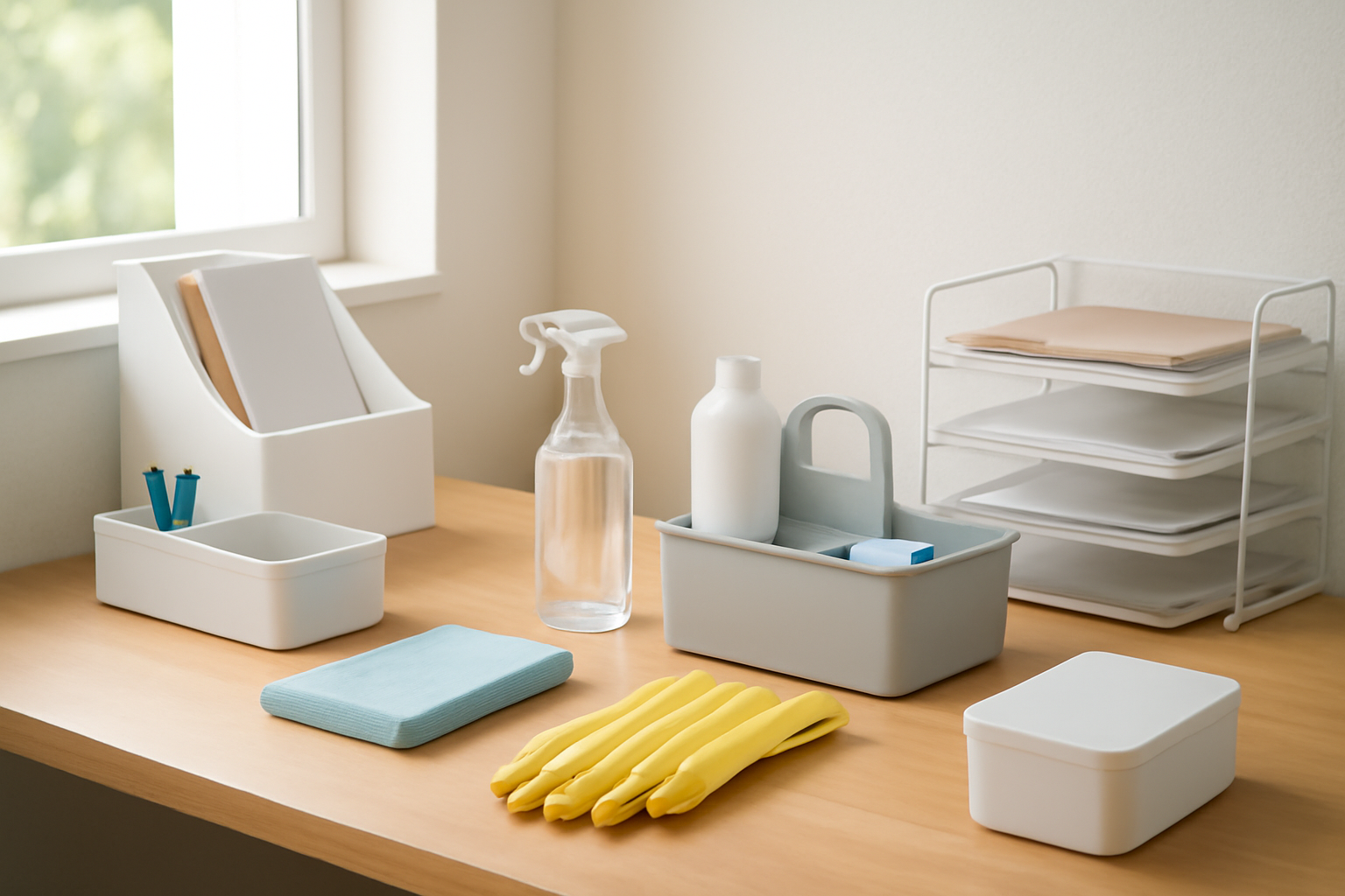 How to Declutter and Organize Your Home Office Desk: A Step-by-Step Guide to Eliminating Paper Clutter illustration
