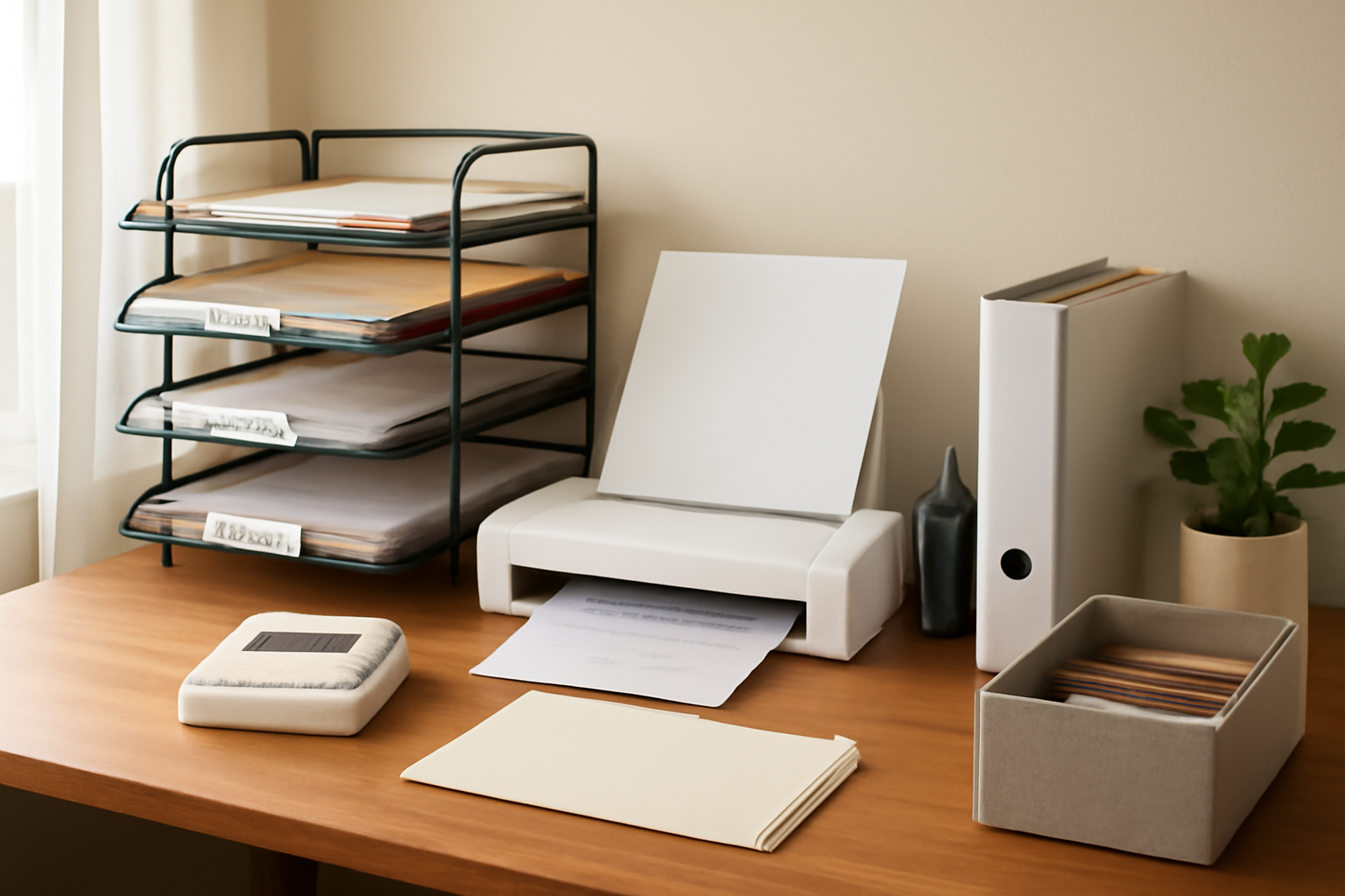 How to Organize Your Home Office Desk to Stop Paper Clutter: A Step-by-Step Guide illustration
