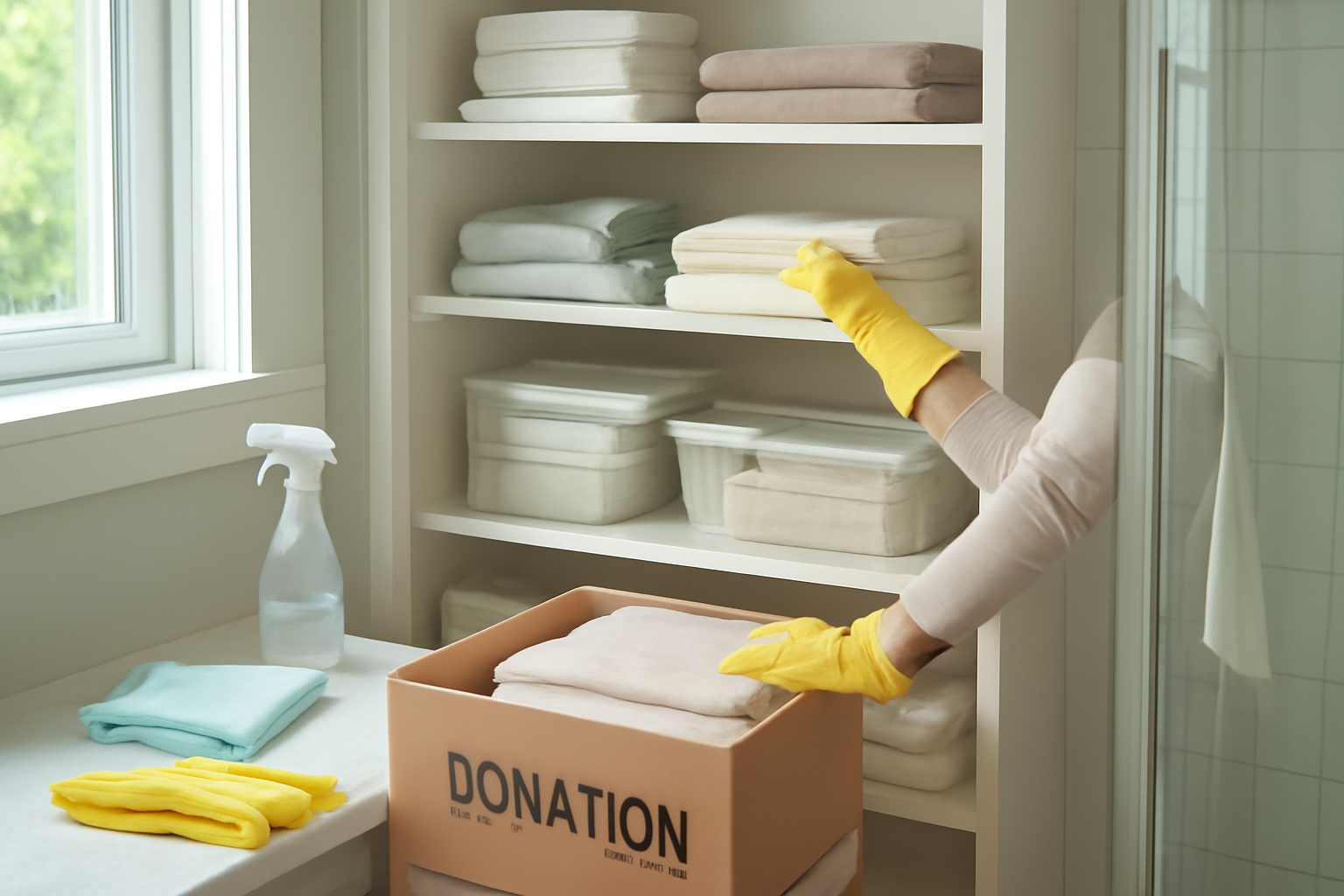 How to Organize a Linen Closet: A Step-by-Step Guide to Stop Towel and Sheet Clutter illustration