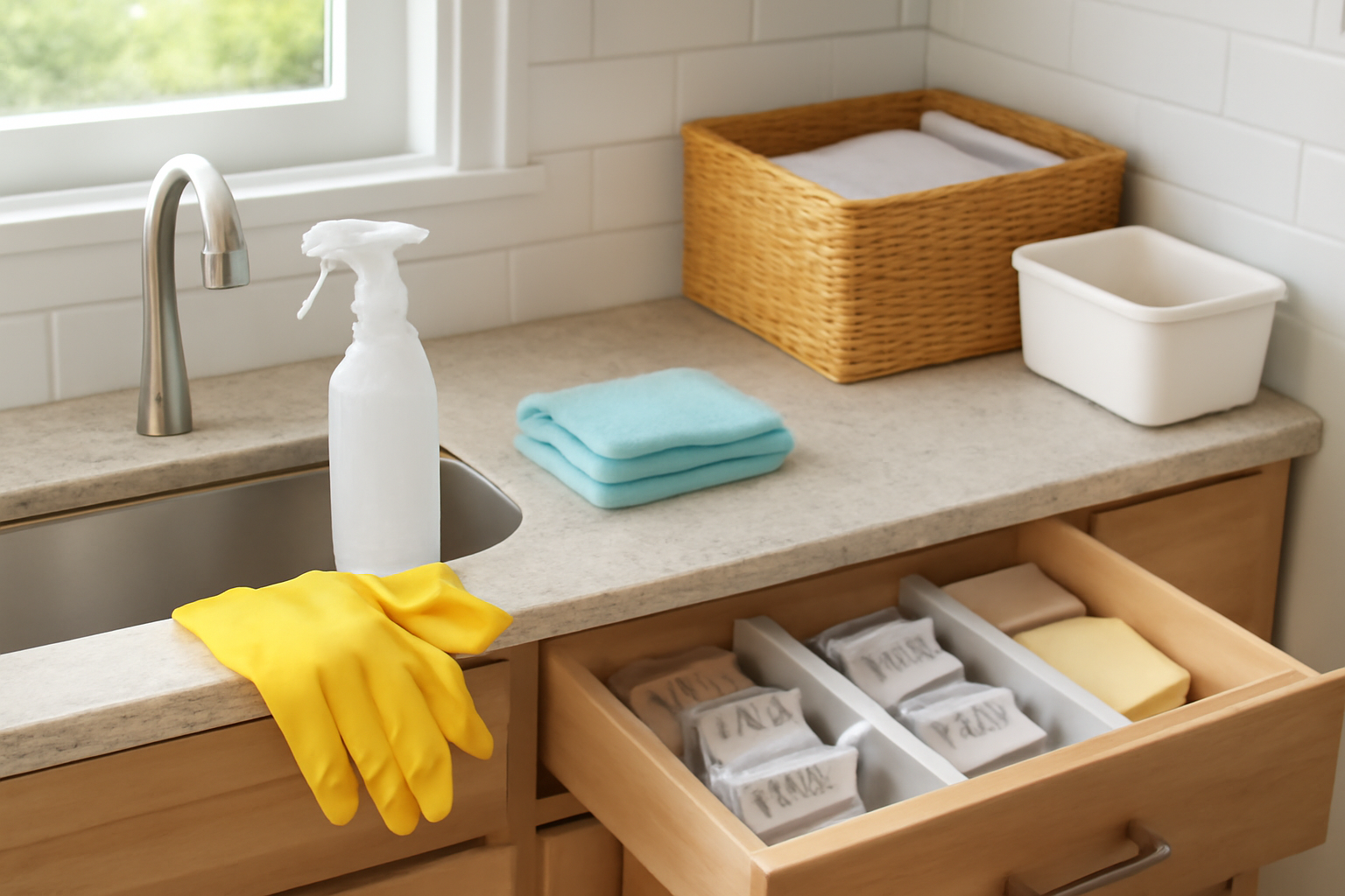 How to Organize Your Kitchen Paper Drawer: A Step-by-Step Guide to Managing Coupons, Receipts, and Takeout Menus illustration