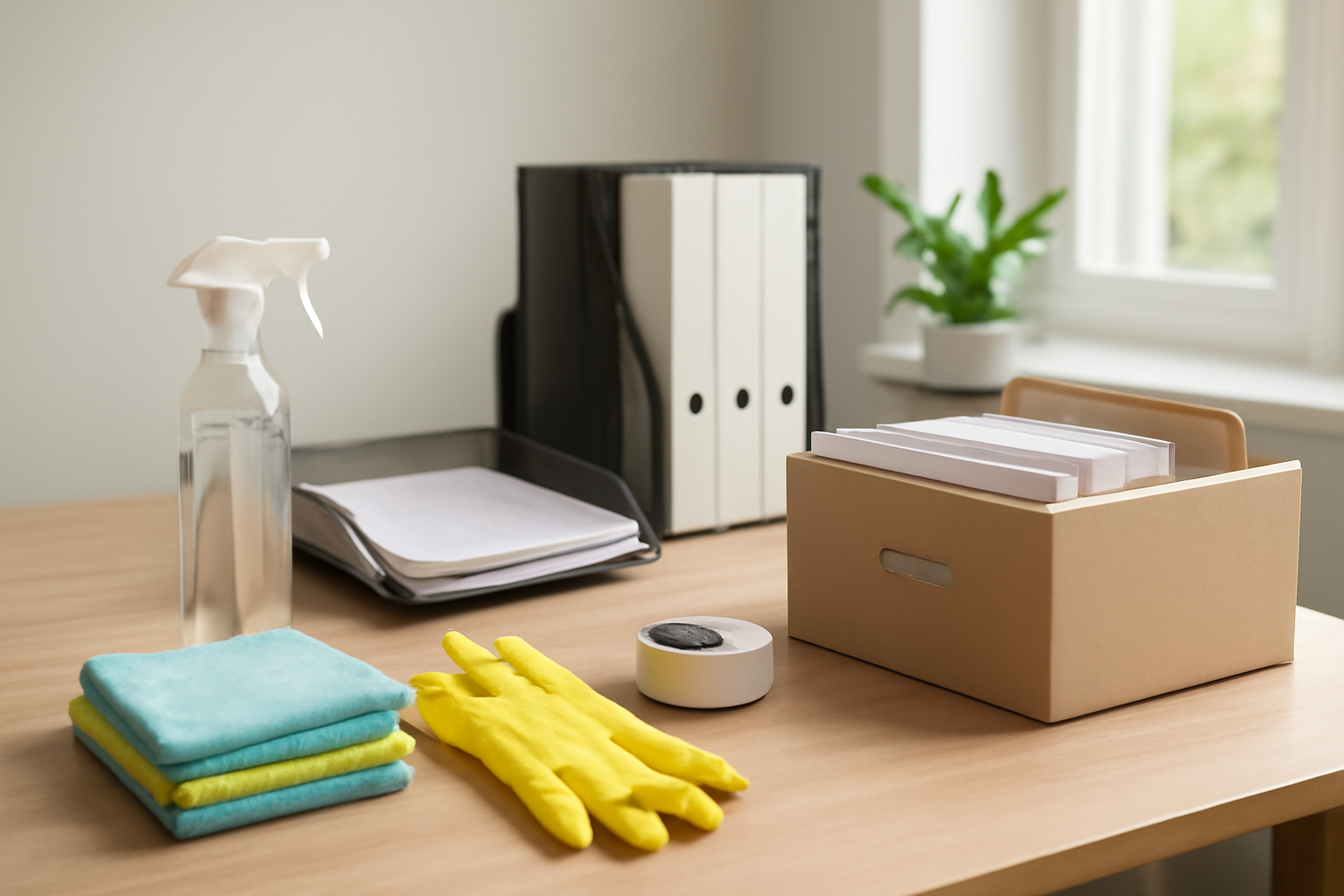 How to Organize Paper Clutter in a Home Office: A 4-Step System with Cleaning Tips illustration