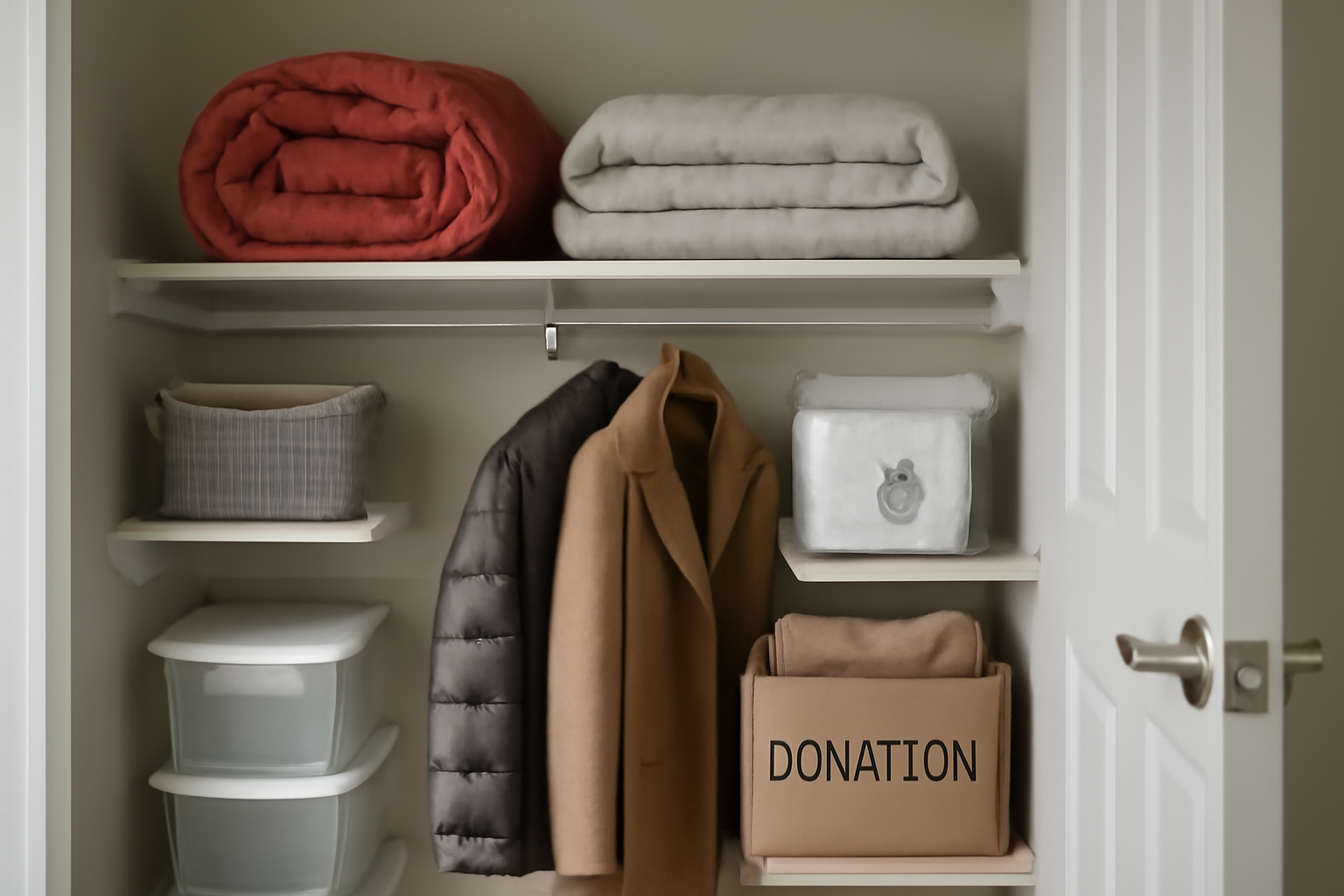 How to Store Bulky Items in a Small Closet: Space-Saving Solutions for Winter Coats, Camping Gear, and Extra Bedding illustration